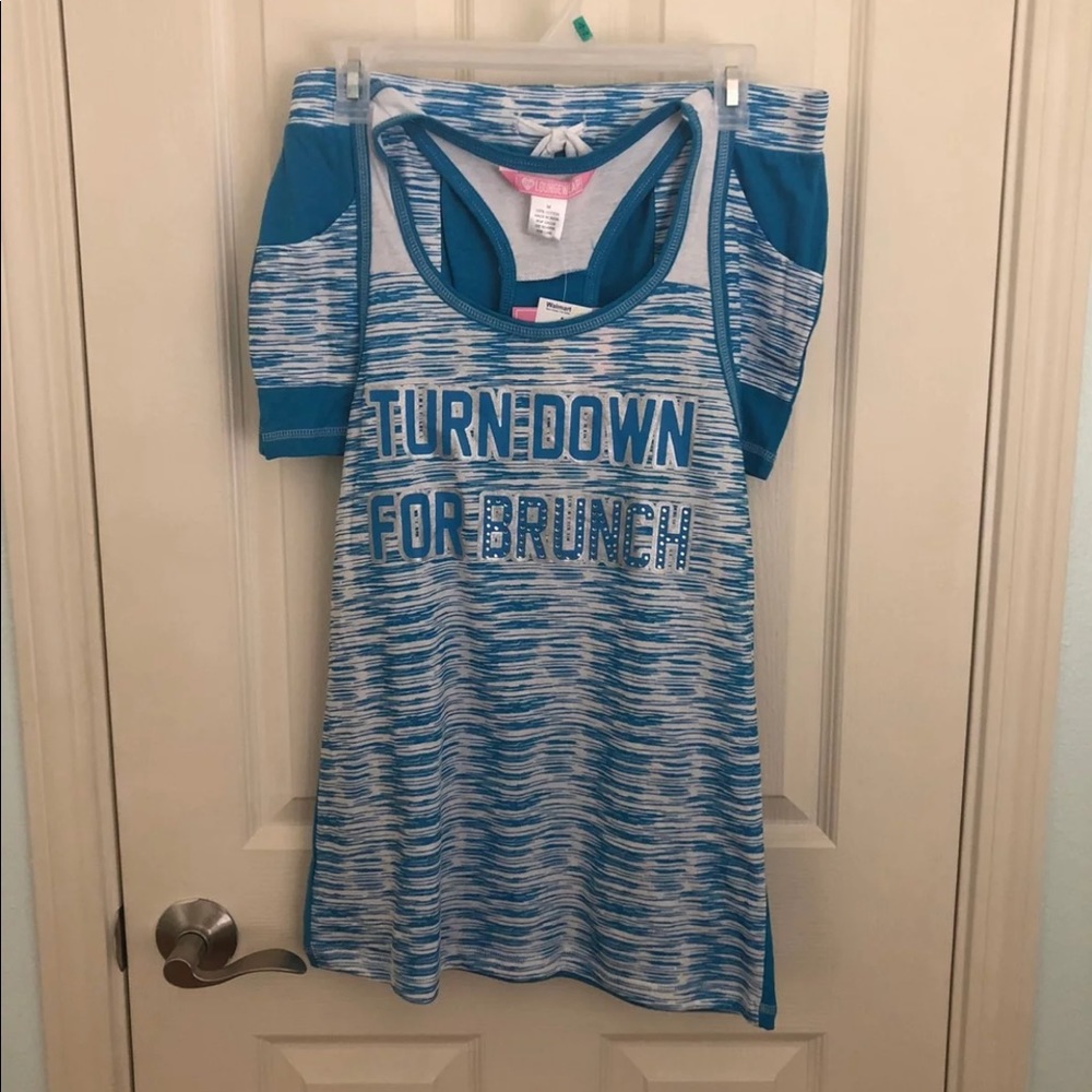 Blue Tank Top And Shorts Set
